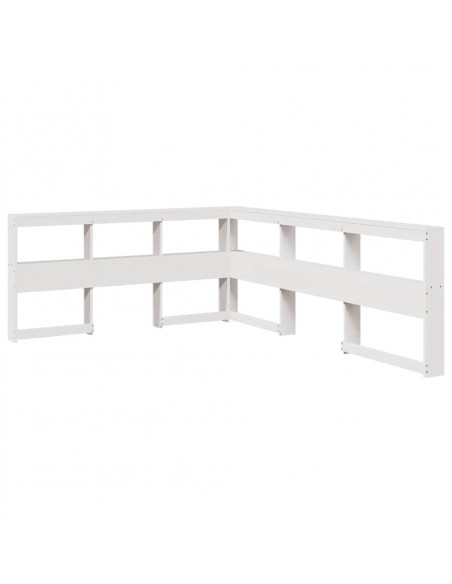 Letto Libreria senza Materasso Bianco 140x190 cm Legno di Pino