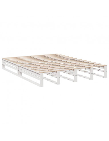 Letto Libreria senza Materasso Bianco 140x190 cm Legno di Pino