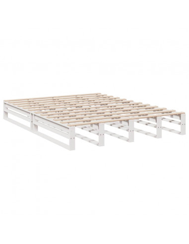 Letto Libreria senza Materasso Bianco 140x200 cm Legno di Pino