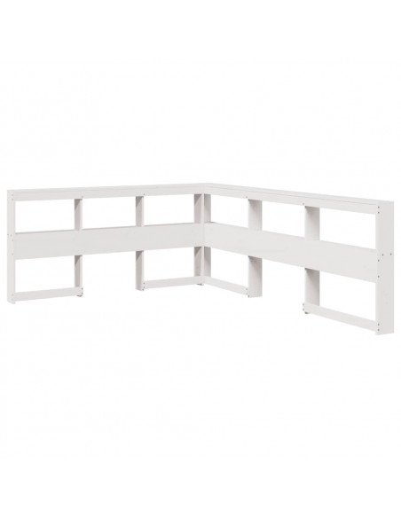 Letto Libreria senza Materasso Bianco 140x200 cm Legno di Pino