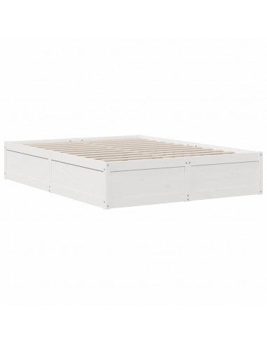 Letto Libreria senza Materasso Bianco 150x200 cm Legno di Pino