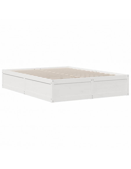 Letto Libreria senza Materasso Bianco 150x200 cm Legno di Pino