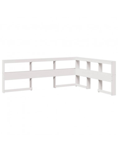 Letto Libreria senza Materasso Bianco 150x200 cm Legno di Pino