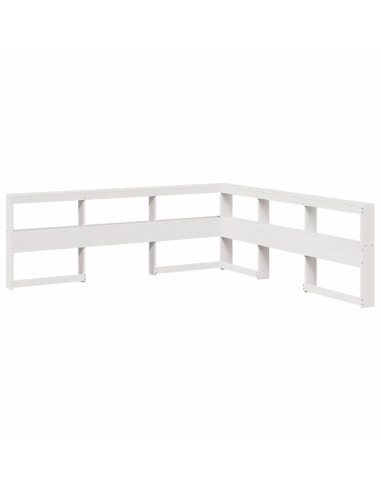 Letto Libreria senza Materasso Bianco 200x200 cm Legno di Pino