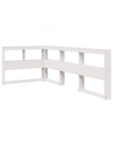 Letto Libreria senza Materasso Bianco 90x190 cm Massello Pino
