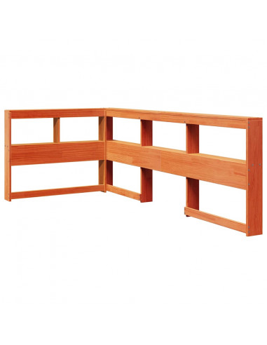 Letto Libreria senza Materasso Marrone Cera 100x200 cm in Pino