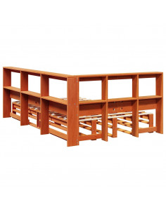 Letto Libreria senza Materasso Marrone Cera 120x190 cm in Pino 2