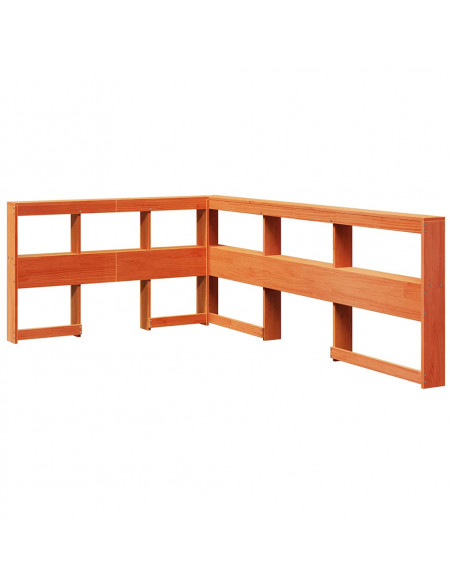 Letto Libreria senza Materasso Marrone Cera 120x190 cm in Pino