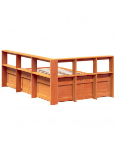 Letto Libreria senza Materasso Marrone Cera 120x200 cm in Pino 2