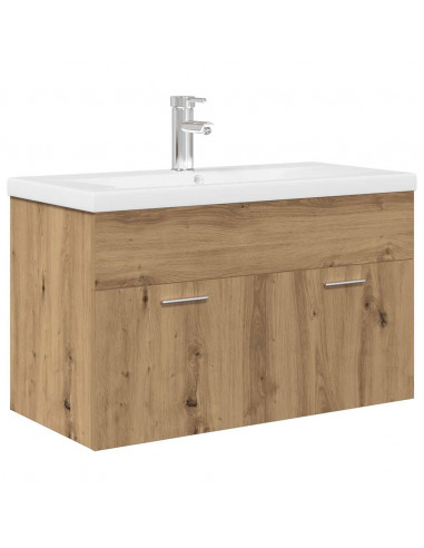 Mobile Bagno con Lavabo Integrato&Rubinetto Rovere Artigianale