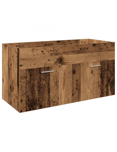 Mobile Bagno Lavabo Integrato Legno Antico in Legno Multistrato