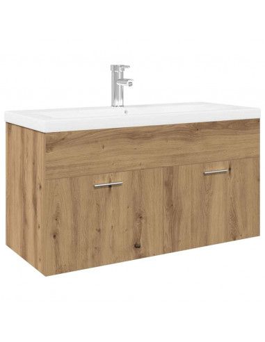 Mobile Bagno Lavabo Integrato Rovere Artigianale in Truciolato