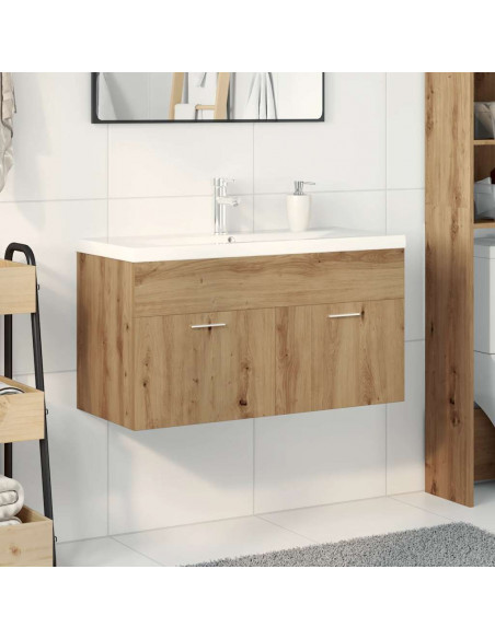 Mobile Bagno Lavabo Integrato Rovere Artigianale in Truciolato