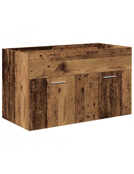 Mobile da Bagno con Lavabo Integrato e Rubinetto Legno Antico