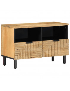 Mobile Porta TV Marrone 70x33x46 cm in Legno Massello di Mango 2