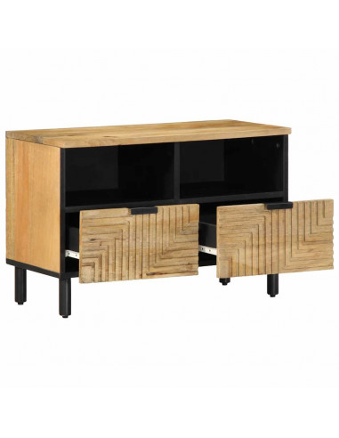Mobile Porta TV Marrone 70x33x46 cm in Legno Massello di Mango
