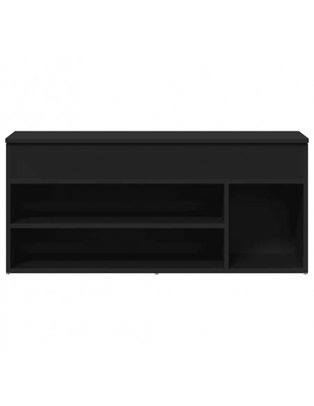 Panca Porta Scarpe Nera 102x30,5x45 cm in Legno Multistrato