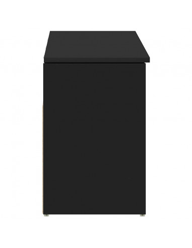 Panca Porta Scarpe Nera 102x30,5x45 cm in Legno Multistrato