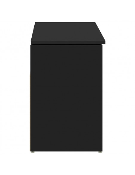 Panca Porta Scarpe Nera 102x30,5x45 cm in Legno Multistrato