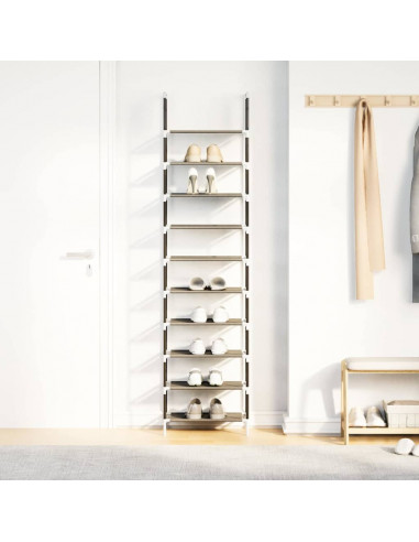 Scarpiera 10 Ripiani Nera 44x28x180 cm in Tessuto Non Tessuto