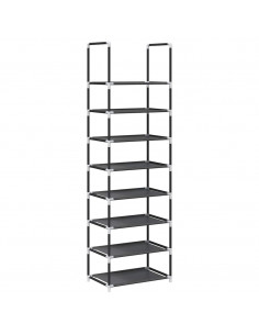 Scarpiera 8 Ripiani Nera 44x28x145 cm in Tessuto Non Tessuto 2