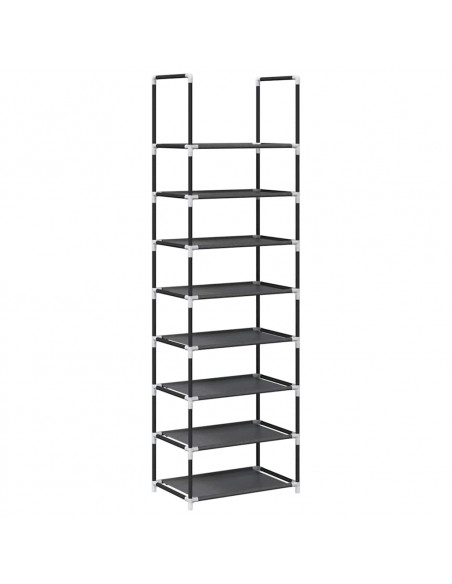 Scarpiera 8 Ripiani Nera 44x28x145 cm in Tessuto Non Tessuto