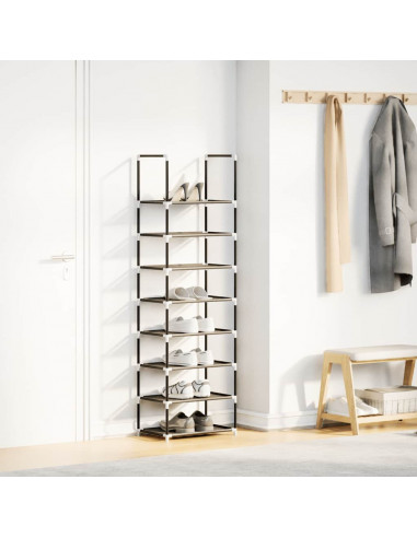 Scarpiera 8 Ripiani Nera 44x28x145 cm in Tessuto Non Tessuto