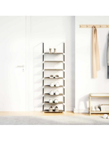 Scarpiera 8 Ripiani Nera 44x28x145 cm in Tessuto Non Tessuto