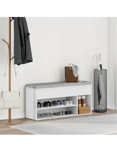 Scarpiera Bianca 102x30,5x45 cm in Legno Multistrato