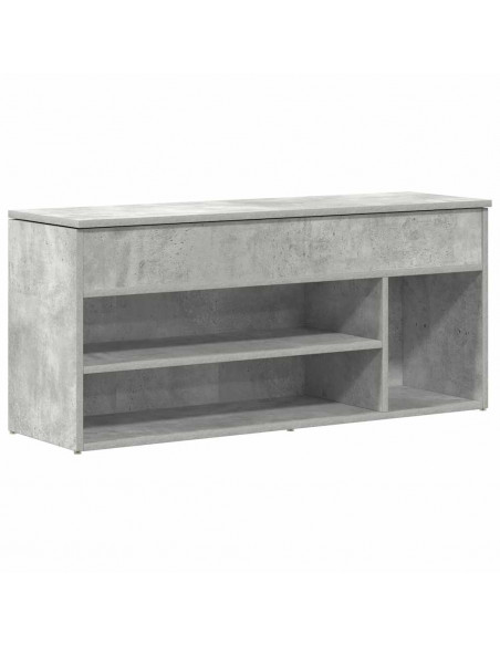 Scarpiera Grigio Cemento 102x30,5x45 cm in Legno Multistrato
