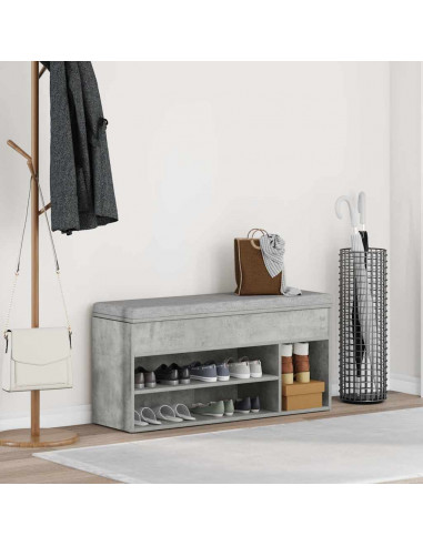 Scarpiera Grigio Cemento 102x30,5x45 cm in Legno Multistrato