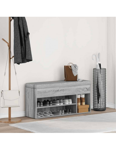 Scarpiera Grigio Sonoma 102x30,5x45 cm in Legno Multistrato