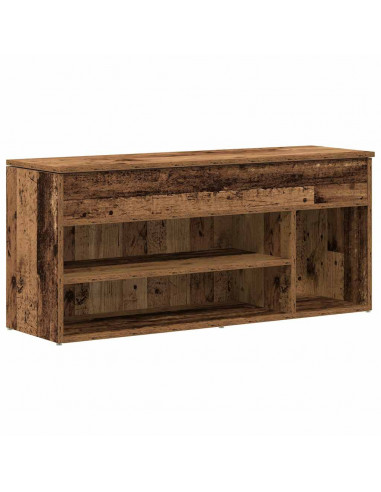 Scarpiera Legno Antico 102x30,5x45 cm in Legno Multistrato
