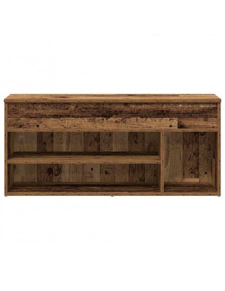 Scarpiera Legno Antico 102x30,5x45 cm in Legno Multistrato