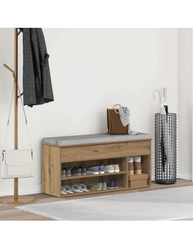 Scarpiera Rovere Artigianale 102x30,5x45 cm Legno Multistrato