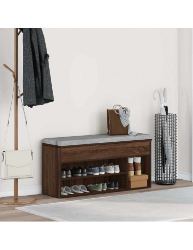 Scarpiera Rovere Marrone 102x30,5x45 cm in Legno Multistrato