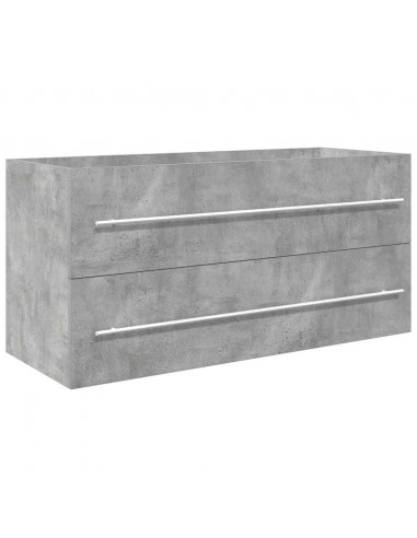 Set Mobili da Bagno 2 pz Grigio Cemento in Legno Multistrato