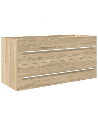 Set Mobili da Bagno 2 pz Rovere Sonoma in Legno Multistrato