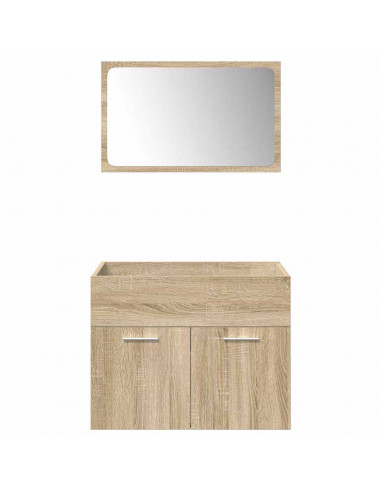 Set Mobili da Bagno 4 pz Rovere Sonoma in Legno Multistrato