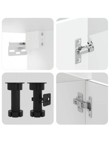 Set Mobili da Cucina 11 pz Kalmar Bianchi Lucido in Truciolato