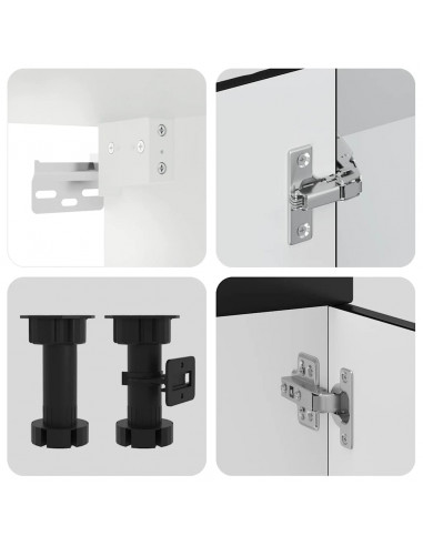 Set Mobili da Cucina 11 pz Kalmar Neri Legno Multistrato