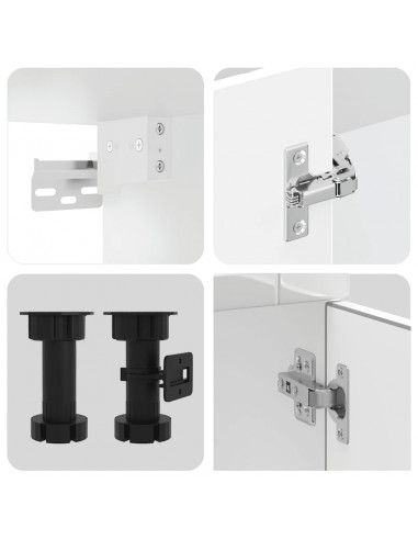 Set Mobili da Cucina 11 pz Porto Bianchi Lucido in Truciolato