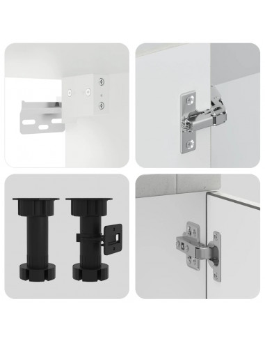 Set Mobili da Cucina 11 pz Porto Grigio Cemento in Truciolato