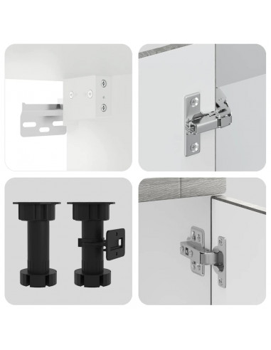 Set Mobili da Cucina 11 pz Porto Grigio Sonoma in Truciolato