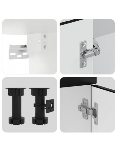 Set Mobili da Cucina 11 pz Porto Neri Legno Multistrato