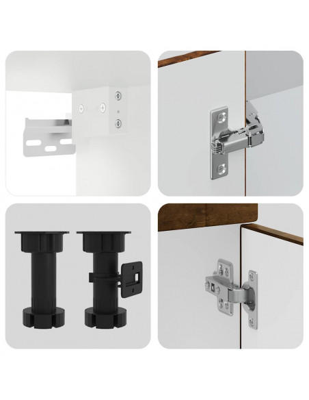 Set Mobili da Cucina 11 pz Porto Rovere Fumo in Truciolato