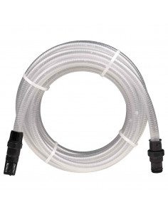 Tubo Aspirazione con Connettori in PVC Trasparente 1" 10 m PVC 2