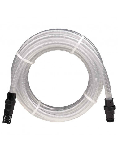Tubo Aspirazione con Connettori in PVC Trasparente 1" 10 m PVC