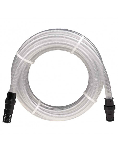 Tubo Aspirazione con Connettori in PVC Trasparente 1" 10 m PVC