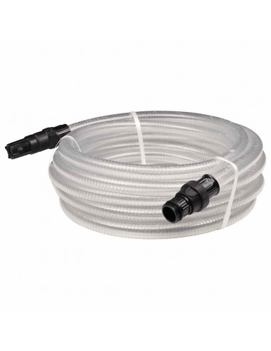 Tubo Aspirazione con Connettori in PVC Trasparente 1" 10 m PVC